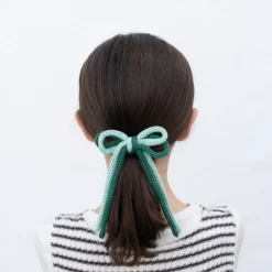 Lazo crochet cordón doble verde