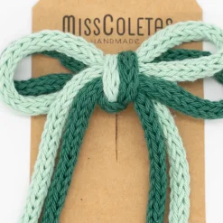 Lazo crochet cordón doble verde