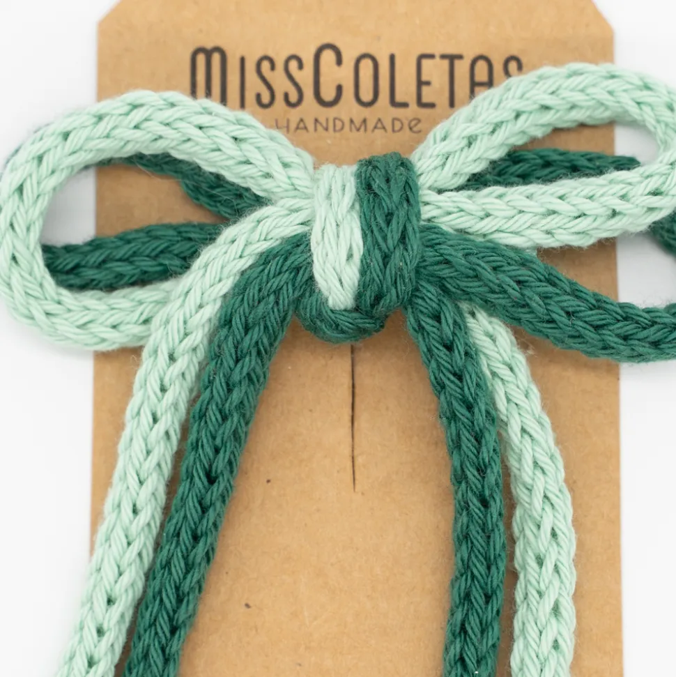 Lazo crochet cordón doble verde