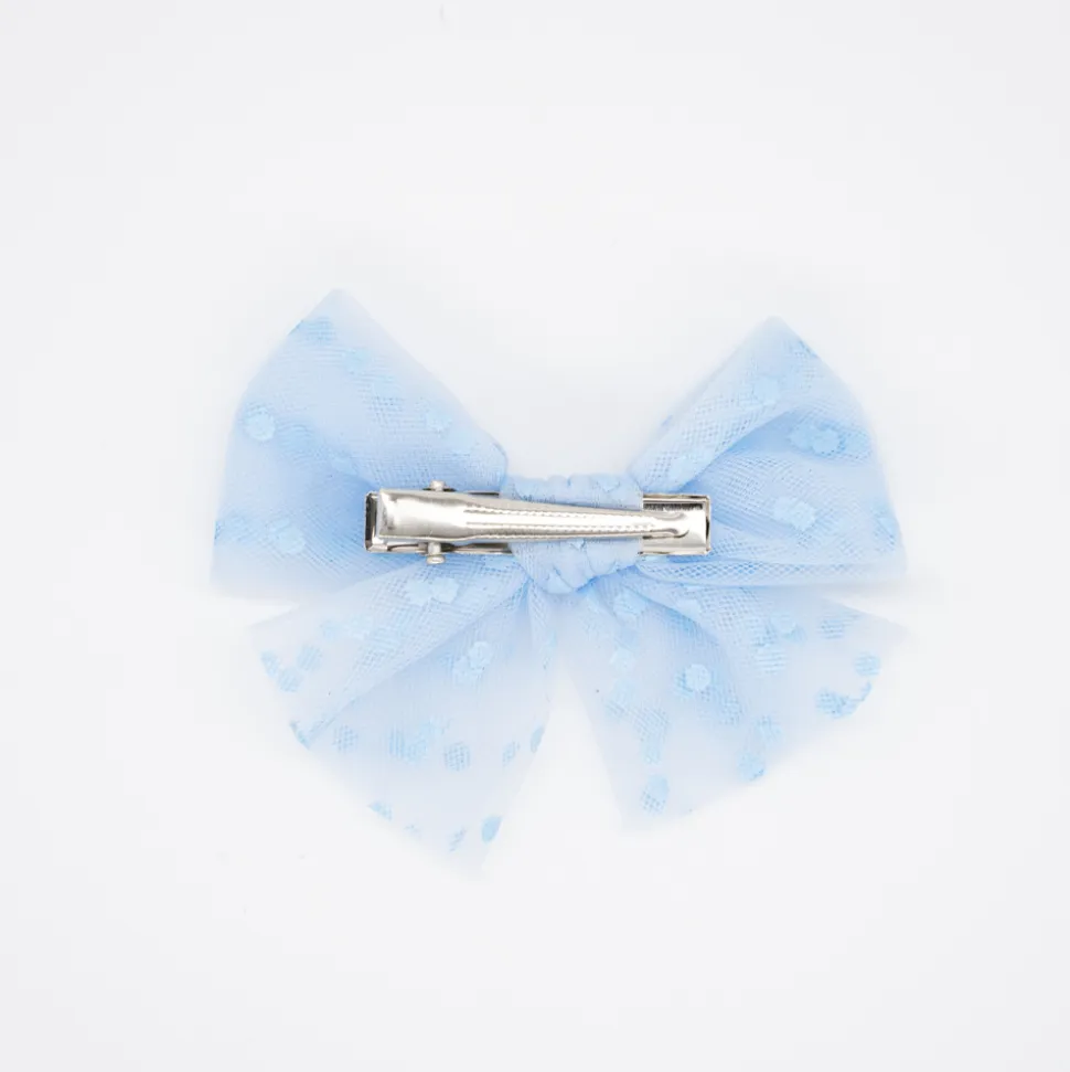 Lazo de tul azul celeste topos