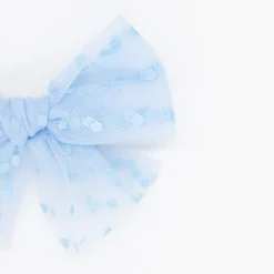 Lazo de tul azul celeste topos