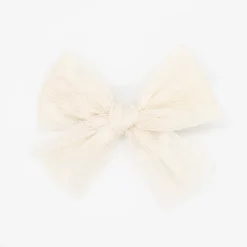 Lazo de tul beige topos