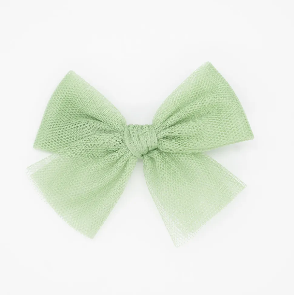 Lazo de tul verde musgo