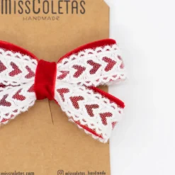 Lazo doble de Terciopelo y Corazones