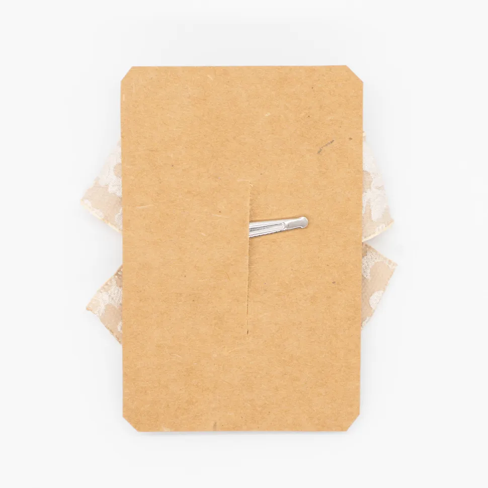 Lazo estampado satinado beige tostado