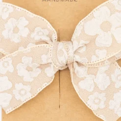 Lazo estampado satinado beige tostado