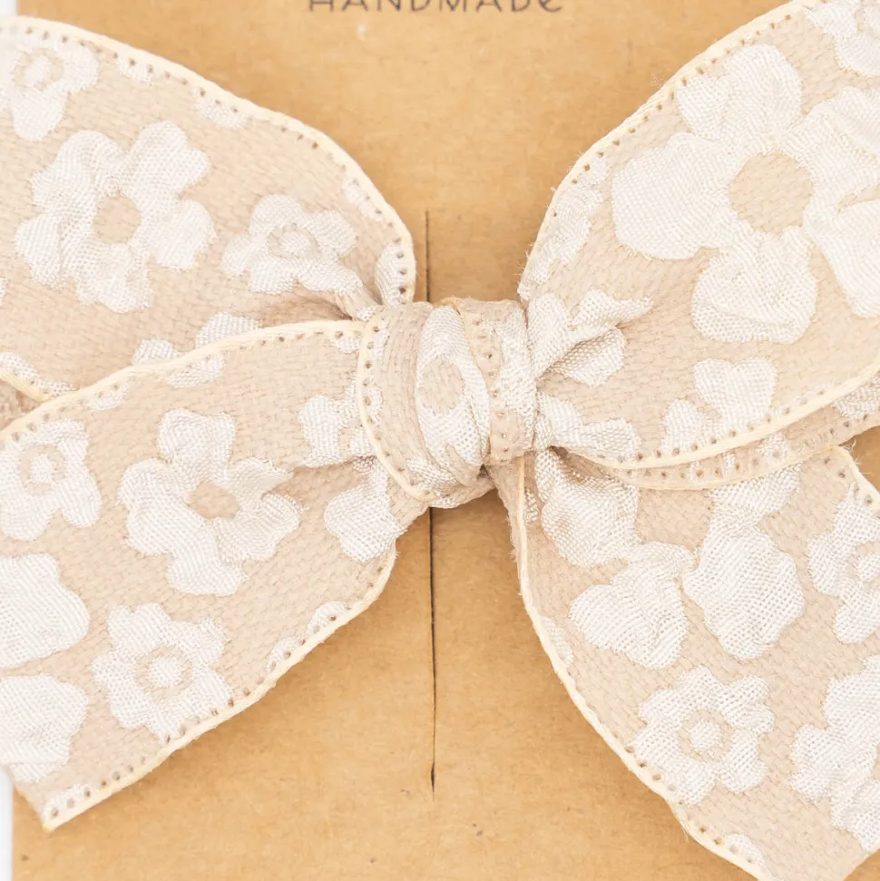 Lazo estampado satinado beige tostado