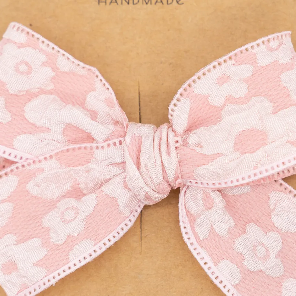 Lazo estampado satinado rosa