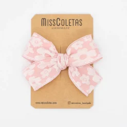 Lazo estampado satinado rosa