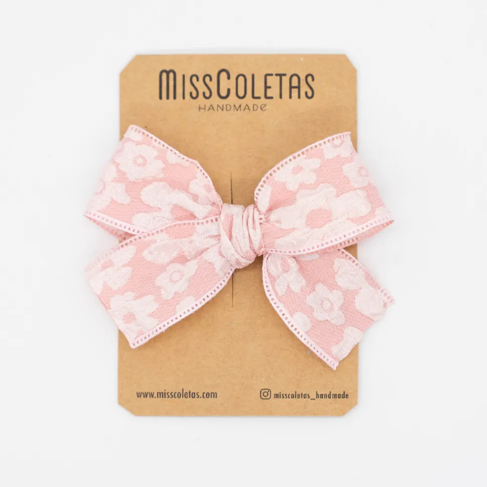 Lazo estampado satinado rosa