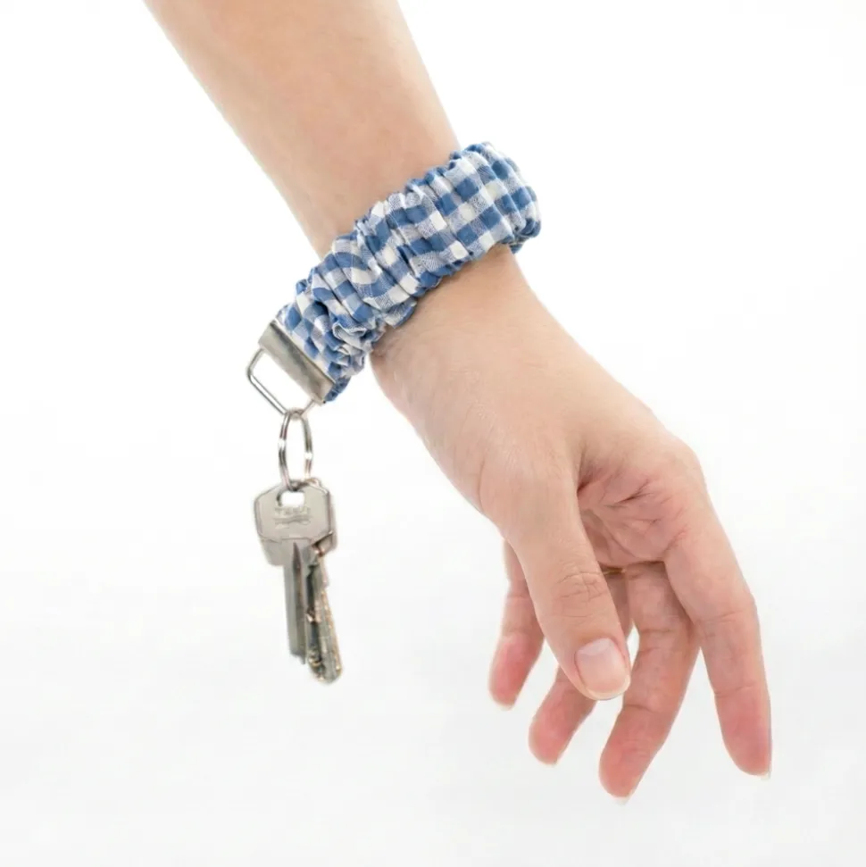Llavero pulsera scrunchie vichy
