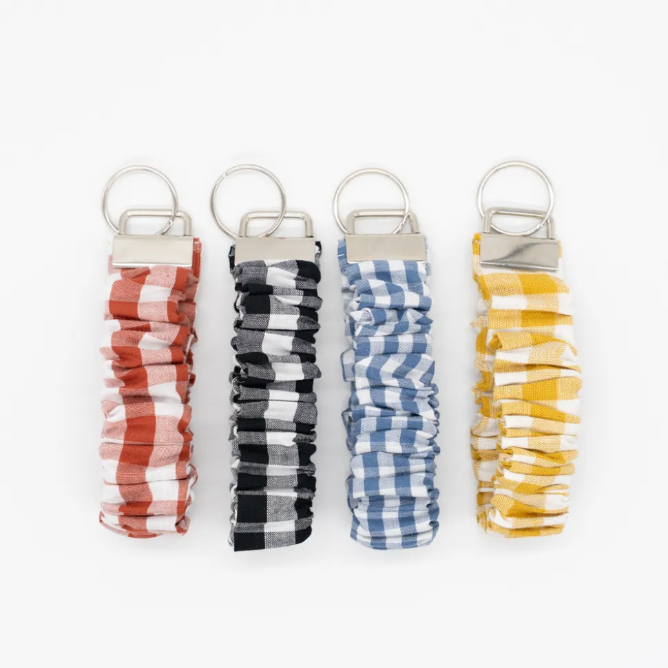 Llavero pulsera scrunchie vichy