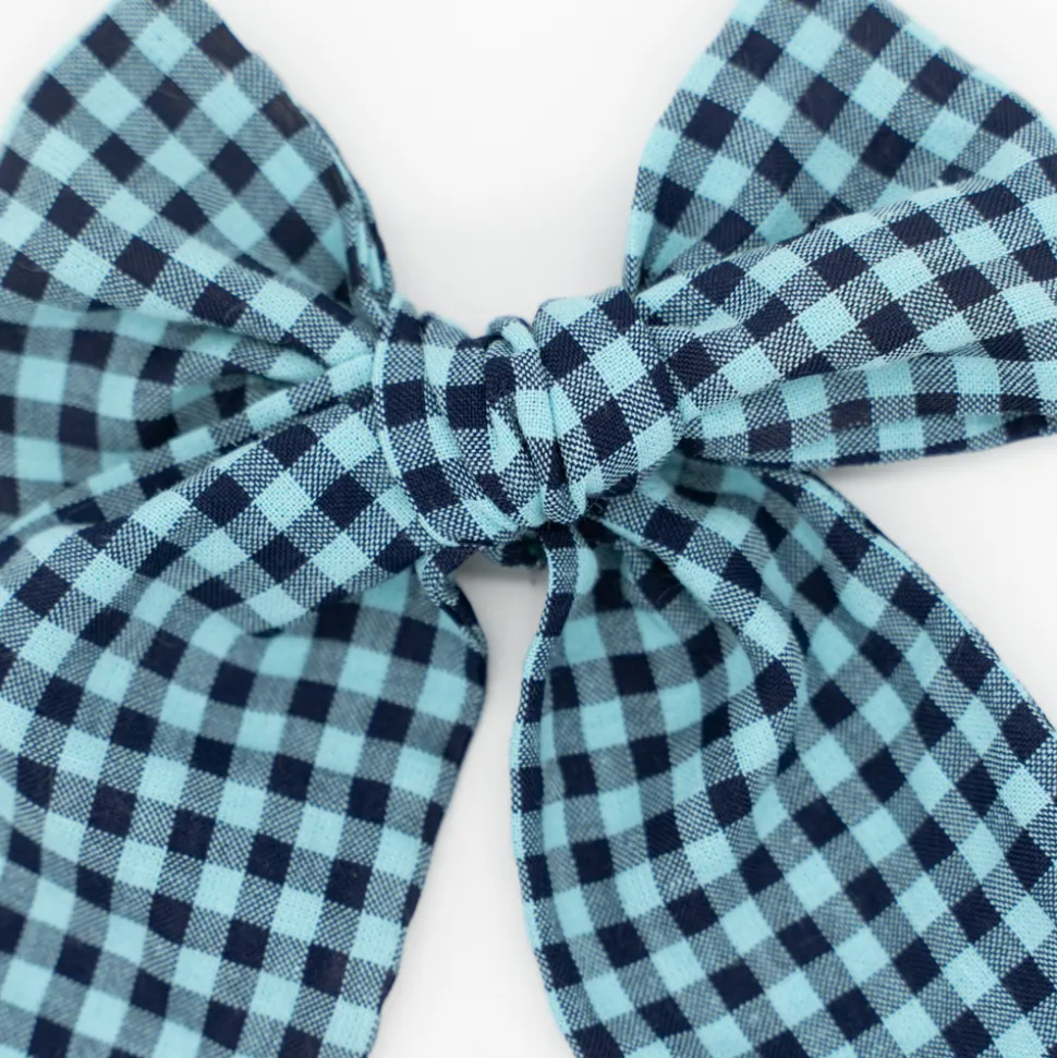 Maxi lazo vichy bicolor azul