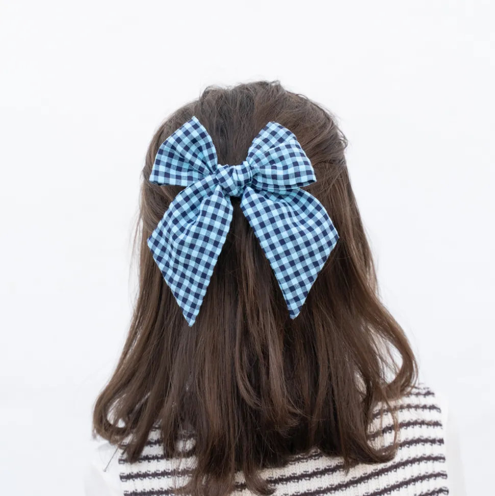 Maxi lazo vichy bicolor azul