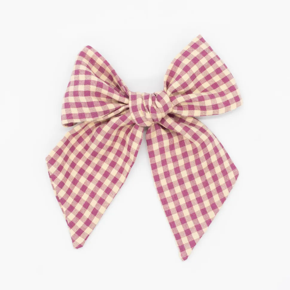 Maxi lazo vichy bicolor vainilla