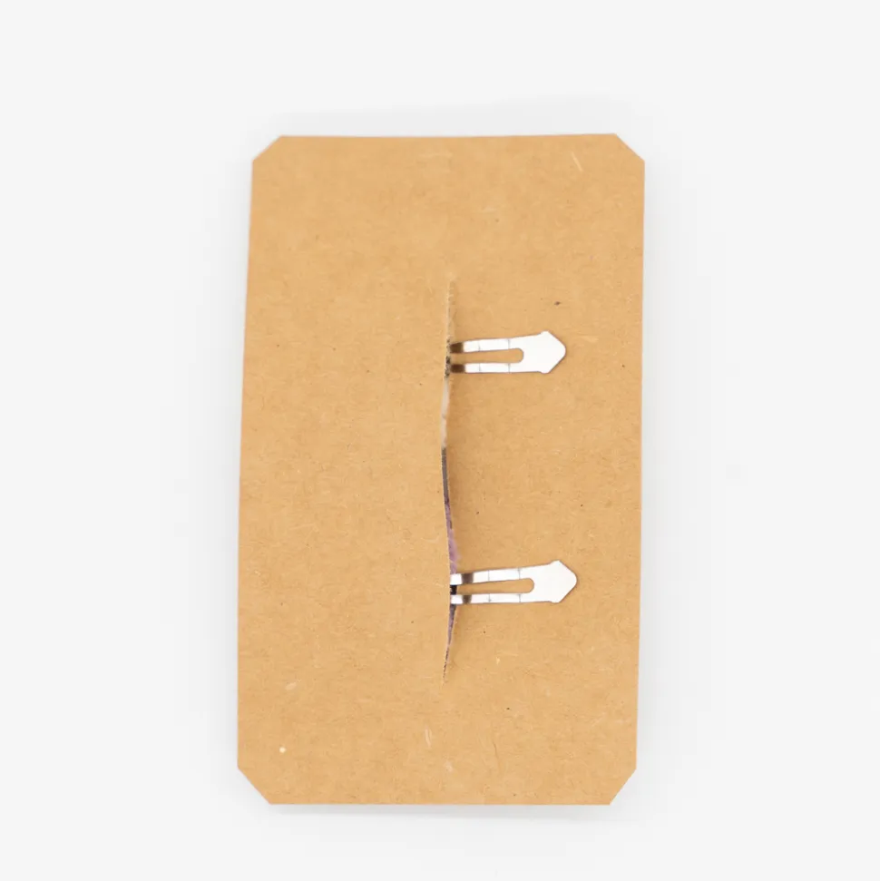 Pack Clip forrado crochet beige pompón
