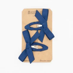 Pack clips mini lacito azul marino