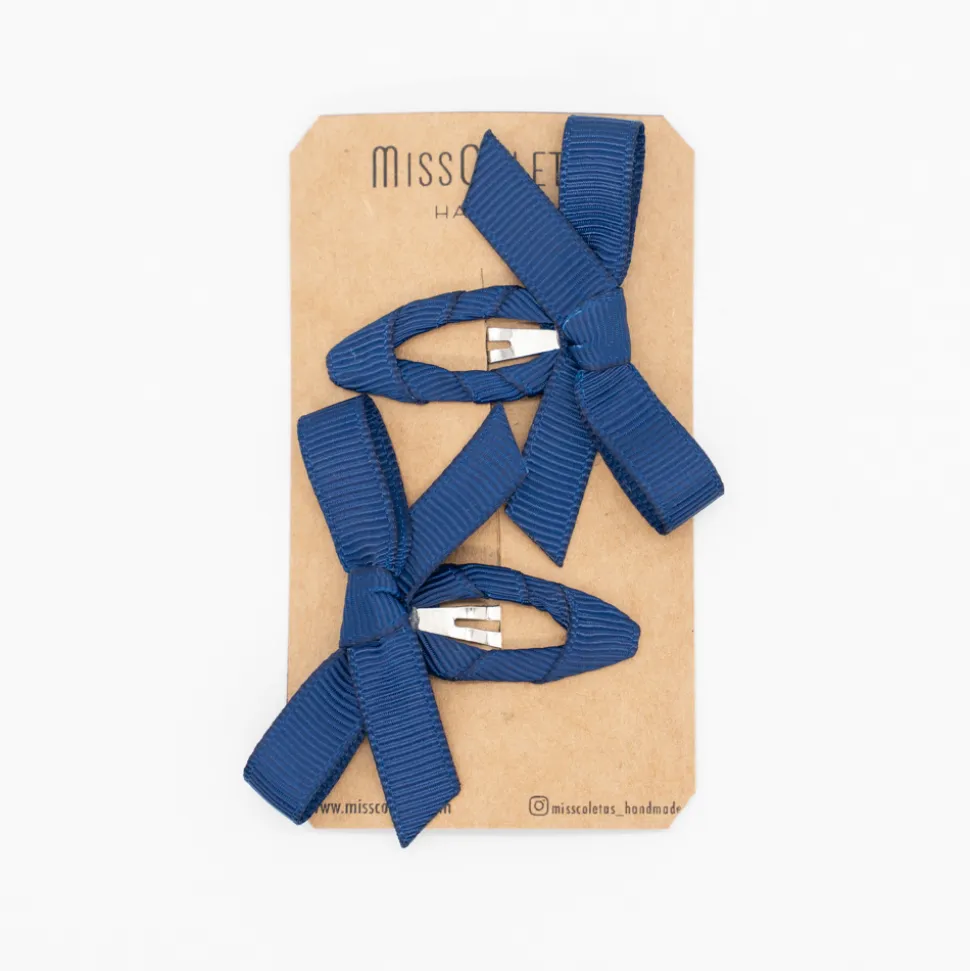 Pack clips mini lacito azul marino
