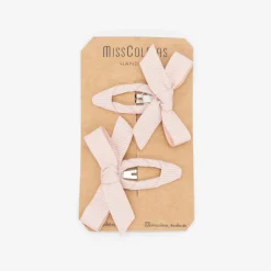 Pack clips mini lacito rosa nude
