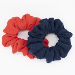 Pack coleteros scrunchies azul marino y rojo