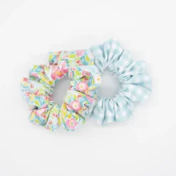 Pack coleteros scrunchies baño flores tropical