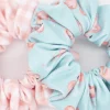 Pack coleteros scrunchies baño flamencos