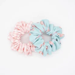Pack coleteros scrunchies baño flamencos