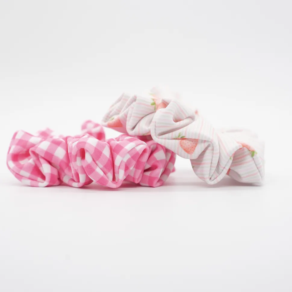 Pack coleteros scrunchies baño fresas