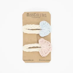 Pack de 2 clips crochet corazones