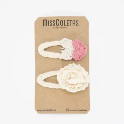 Pack de 2 clips crochet flor