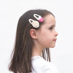 Pack de 2 clips crochet flor