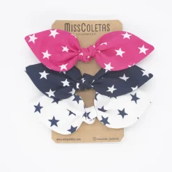 Pack de 3 coleteros lazo estrellas
