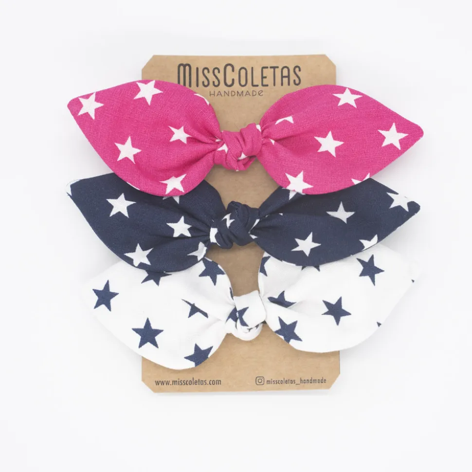 Pack de 3 coleteros lazo estrellas