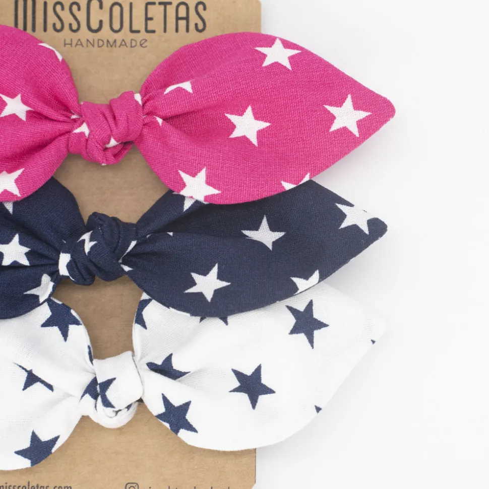 Pack de 3 coleteros lazo estrellas