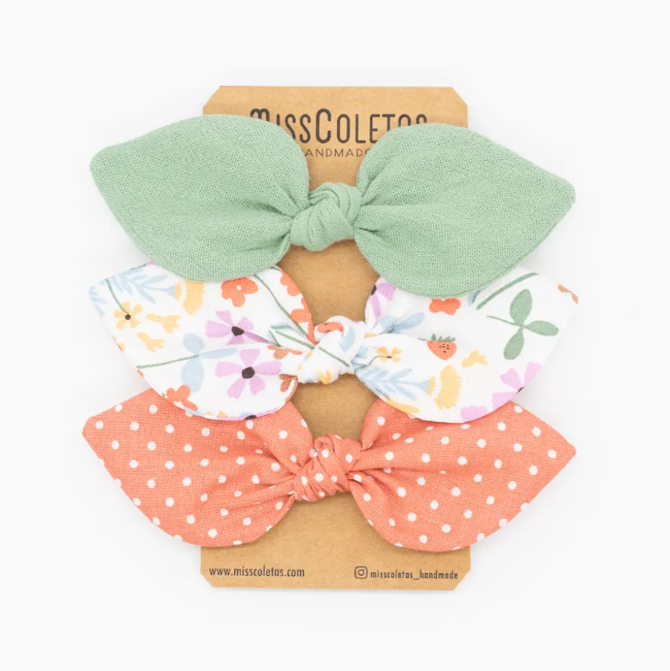 Pack de 3 coleteros lazo flores Liah