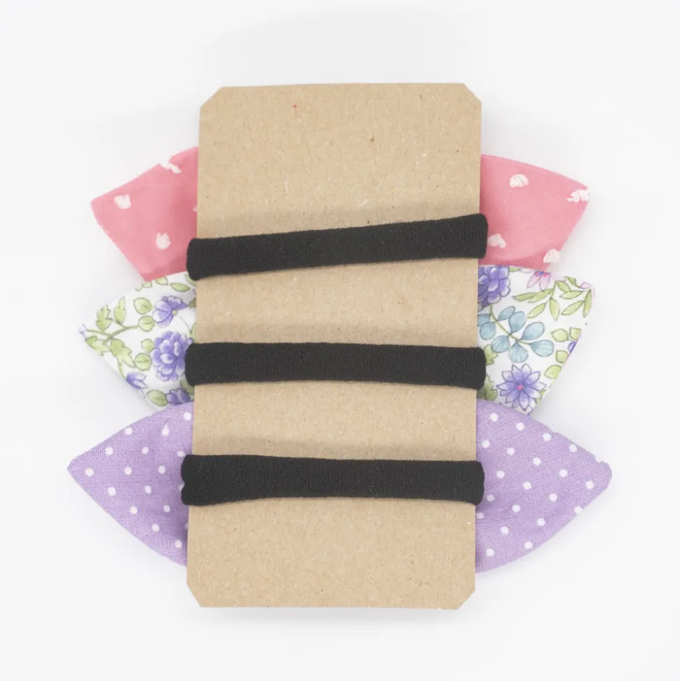 Pack de 3 coleteros lazo flores malva