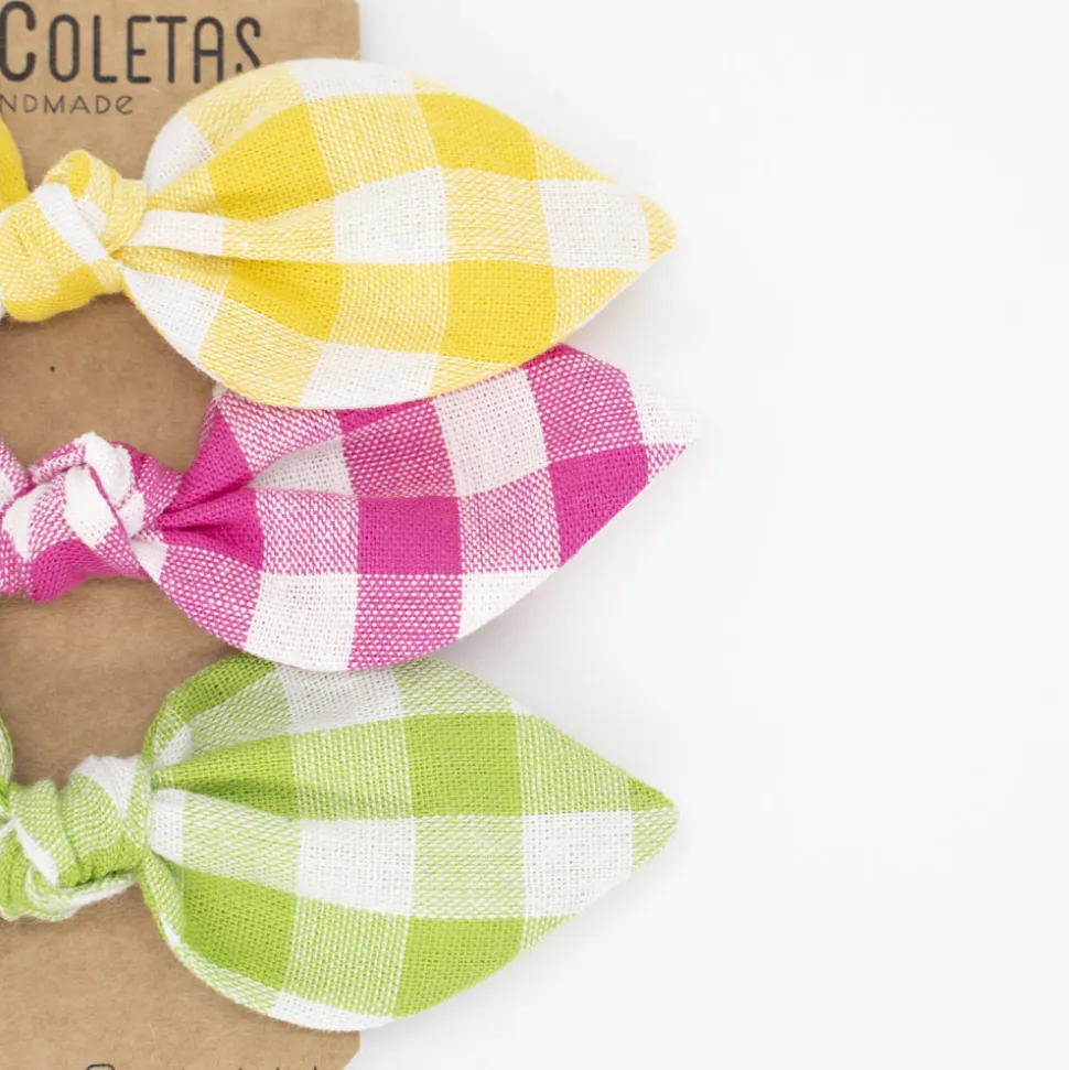 Pack de 3 coleteros lazo vichy