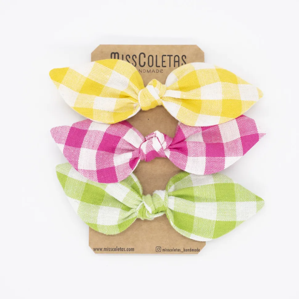 Pack de 3 coleteros lazo vichy