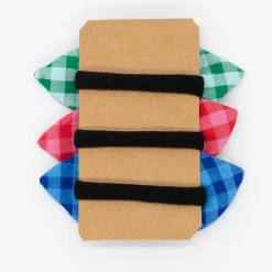 Pack de 3 coleteros lazo vichy bicolor