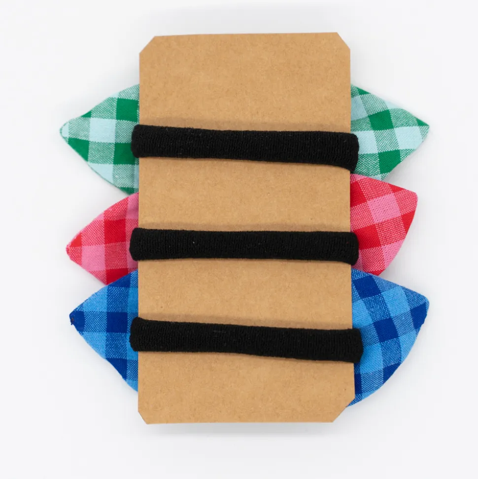 Pack de 3 coleteros lazo vichy bicolor