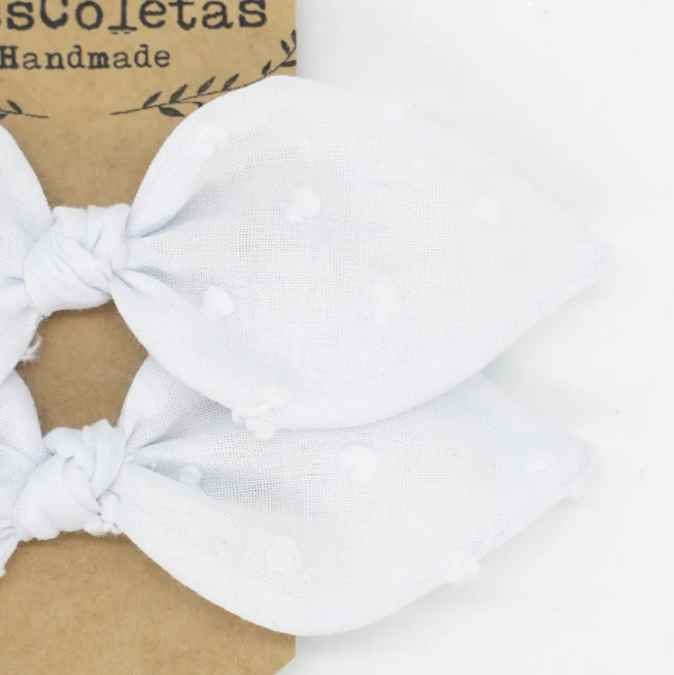 Pack de 2 minicoleteros blanco plumeti