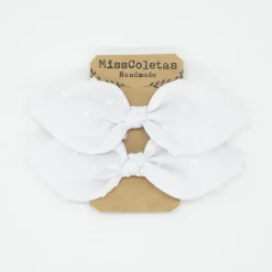 Pack de 2 minicoleteros blanco plumeti