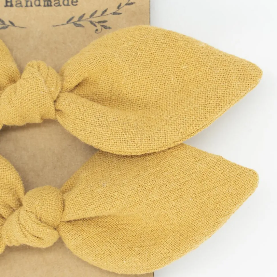 Pack de 2 minicoleteros lazo amarillo ocre rústico