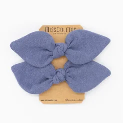 Pack de 2 minicoleteros lazo azul oscuro rústico