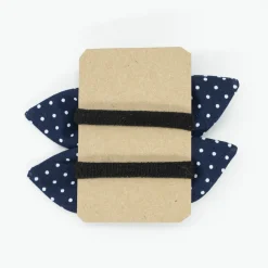 Pack de 2 minicoleteros lazo azul marino topos