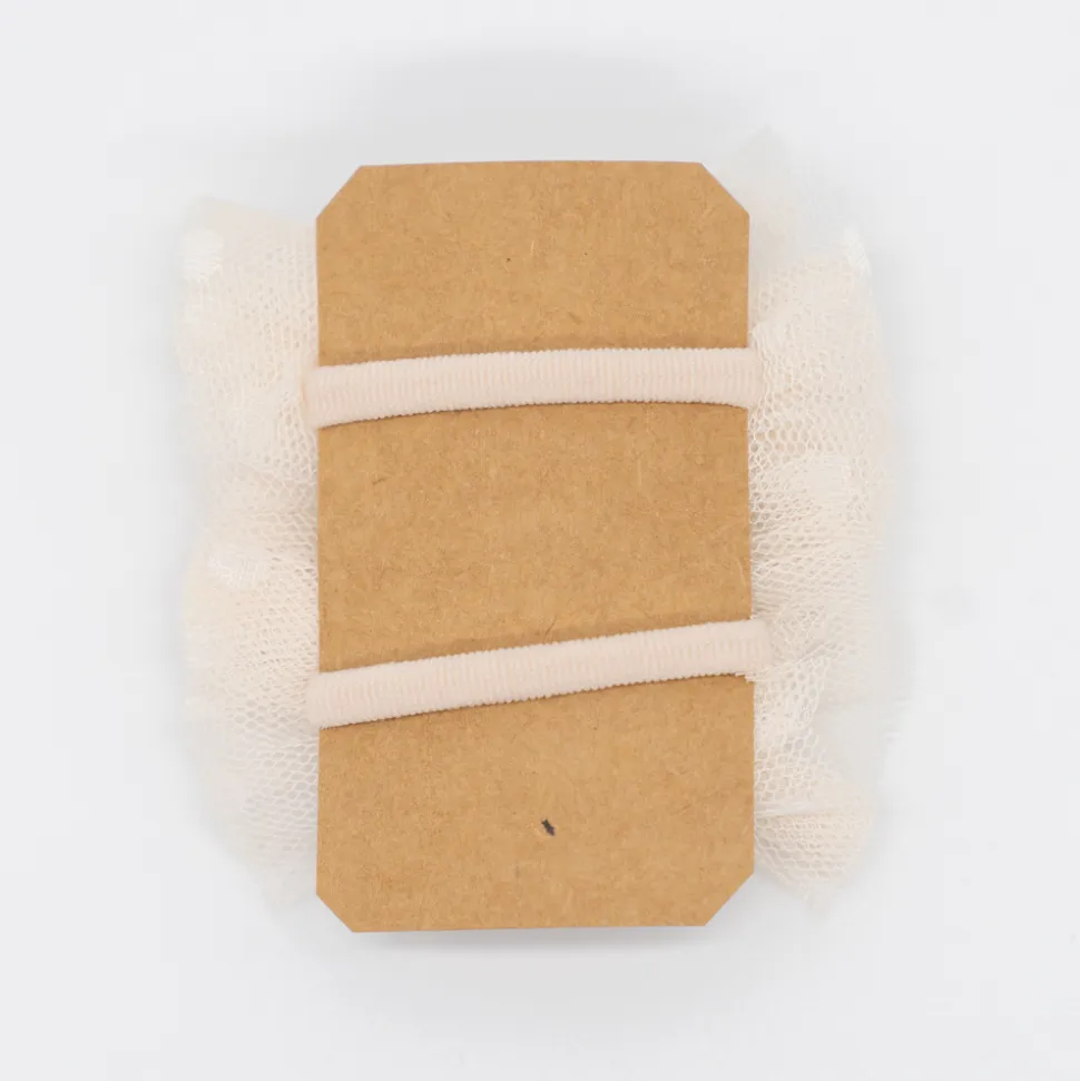 Pack de 2 minicoleteros lazo de tul beige