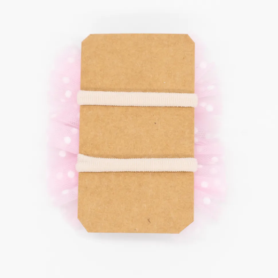Pack de 2 minicoleteros lazo de tul rosa
