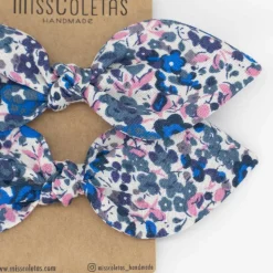 Pack de 2 minicoleteros lazo flores azul marino