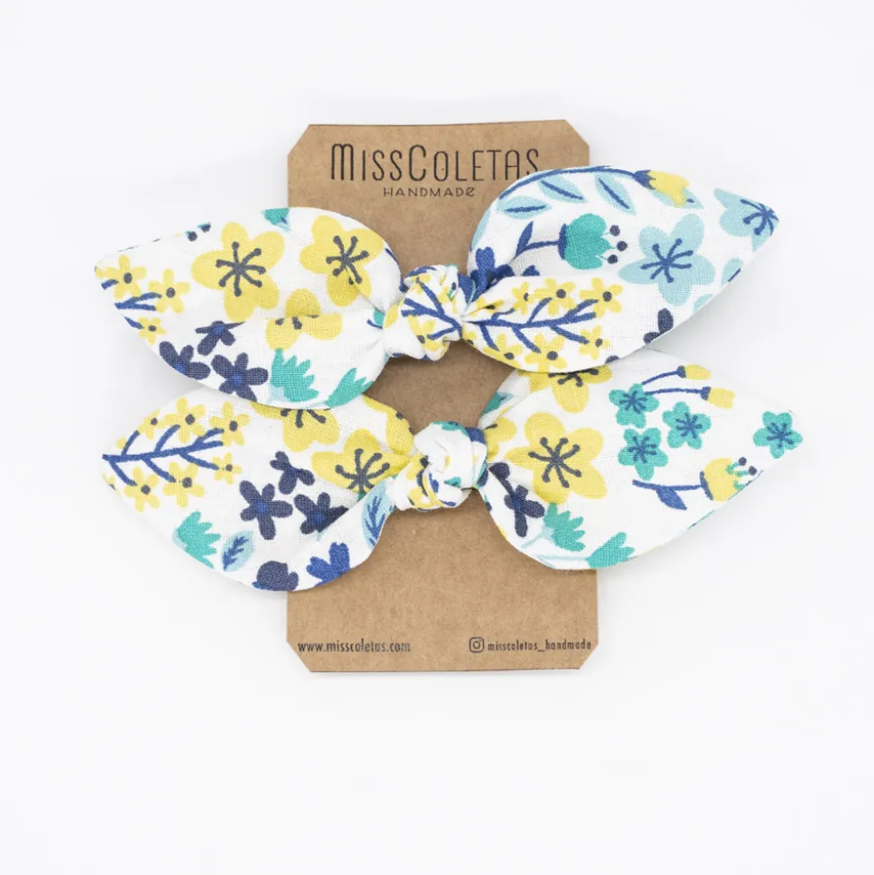 Pack de 2 minicoleteros lazo flores colores