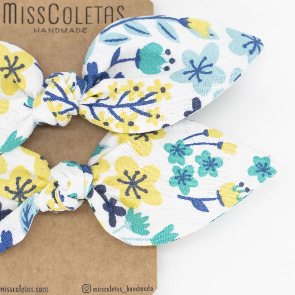 Pack de 2 minicoleteros lazo flores colores